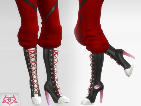 Monster High - Ghoulia yelps boots Found in TSR Category 'Sims 4 Shoes Female' Ghoulia Yelps Sims 4 Cc, Sims 4 Monster High Cc, Sims4 Shoes, Ts4 Shoes, Sims Shoes, Monster High Shoes, Goth Heels, Emo Boots, Monster High Ghoulia