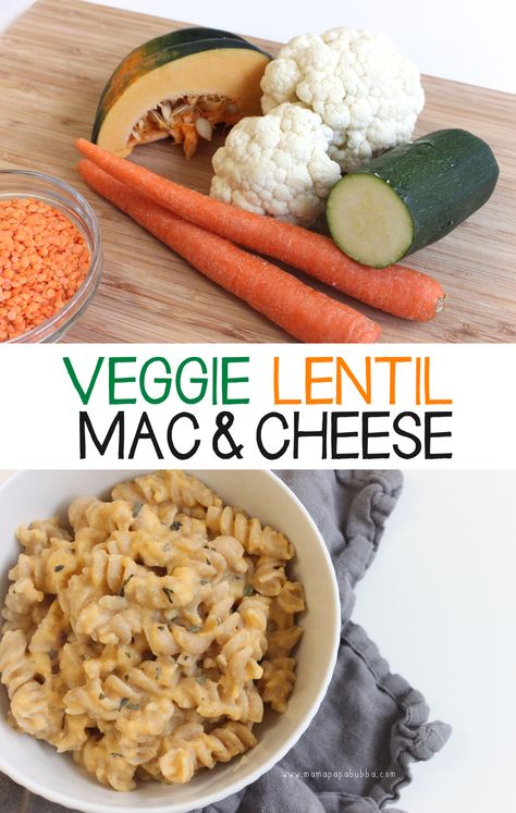 Veggie Lentil Mac and Cheese - Mama.Papa.Bubba. Lentil Mac And Cheese, Dinner Picky Eaters, Recipes For Kids Dinner, Lentil Pasta Recipe, Pasta Recipes For Kids, Recipes Cheese, Kids Dinner, Healthy Honey, Mac Cheese Recipes