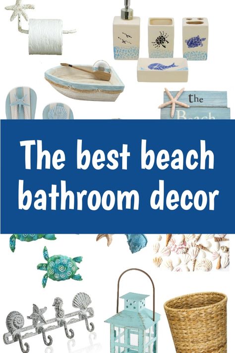 Beach Bathroom Decor Ideas, Rustic Beach Bathroom, Beach Theme Bathroom Ideas, Beach Bathroom Ideas, Beach Themed Bathroom Decor, Beach Themed Bathroom Ideas, Seashell Bathroom Decor, Bathroom Beach Theme, Themed Bathroom Decor