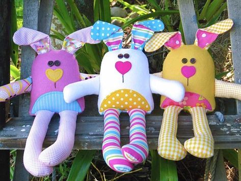 Rabbit Sewing, Stuffed Bunnies, Bunny Sewing, Rabbit Soft Toy, Stuffed Bunny, Soft Toy Patterns, Animal Sewing Patterns, Plushie Patterns, Fabric Toys