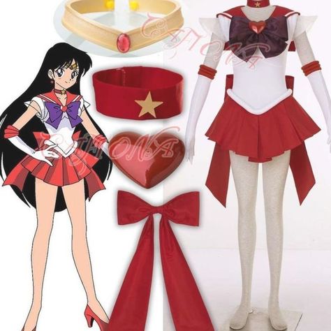 Cafiona Sailor Moon Hino Rei Sailor Mars Super S Cosplay Costume Sexy Dress Set#Hino#Rei#Mars Sailor Mars Costume, Sailor Mar, Sailor Mars Cosplay, Sailor Moon Birthday, Sailor Moon Costume, Spirit Week Outfits, Sailor Moon Girls, Cartoon Character Costume, Queen Of Hearts Costume