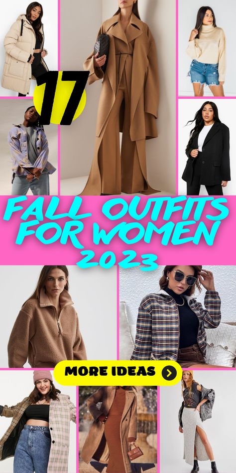 Stay stylish across seasons with Fall Outfits 2022 and 2023 Women. These outfits incorporate the best of both years, featuring timeless classics and trendy pieces. From transitional outerwear to versatile layering options, these fall outfits will keep you looking fashionable and on-trend year after year. From figure-flattering dresses and jumpsuits to trendy separates and outerwear, these fall outfits will help you feel confident and beautiful. Fall 2923 Trends, Fall 2023 Outerwear, Outfit Ideas September 2023, 2023 Fall Jackets, Cute Outfits For Fall 2023, Best Fall Outfits 2023, Trendy Outfit Ideas Fall 2023, Womens Jackets 2023, Fall 2023 Fashion Outfits