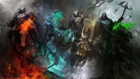 fantasy art Four Horsemen of the Apocalypse #artwork #1080P #wallpaper #hdwallpaper #desktop 4 Horsemen Of The Apocalypse, Apocalypse Tattoo, 4 Horsemen, Four Horseman, The Four Horsemen, Apocalypse Art, Horsemen Of The Apocalypse, 다크 판타지, The Apocalypse