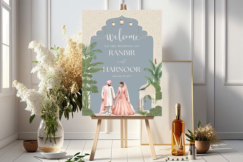 Elegant Wedding Welcome Sign, Roka Ceremony, Indoor Wedding Decorations, Black Tie Wedding Invitations, Anand Karaj, Wedding Welcome Board, Abstract Wall Painting, Indian Wedding Invitation Cards, Indian Wedding Invitations