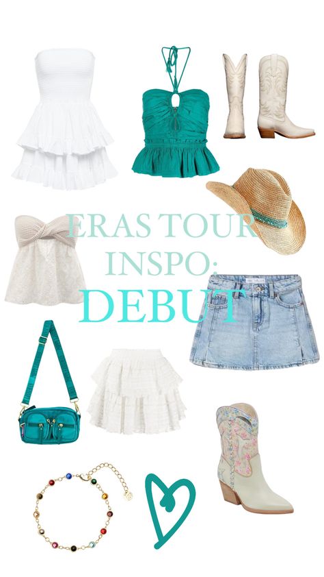 Eras Tour Outfit Inspo Debut, Bestie Eras Tour Outfits, Taylor Swift Debut Outfit Ideas, Taylor Swift Concert Outfit Debut, Eras Tour Outfit Ideas Debut, Debut Era Outfits, Debut Outfit Ideas, Eras Tour Dresses, Eras Tour Outfits Debut