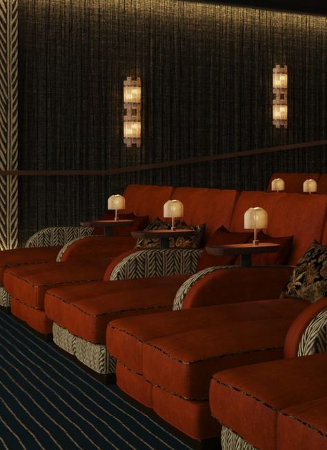 Cozy Home Cinema, Interior Design Hospitality, Home Theater Room Design, Theater Room Design, Home Cinema Room, Home Theater Rooms, Room Screen, Theatre Room, Cinema Room