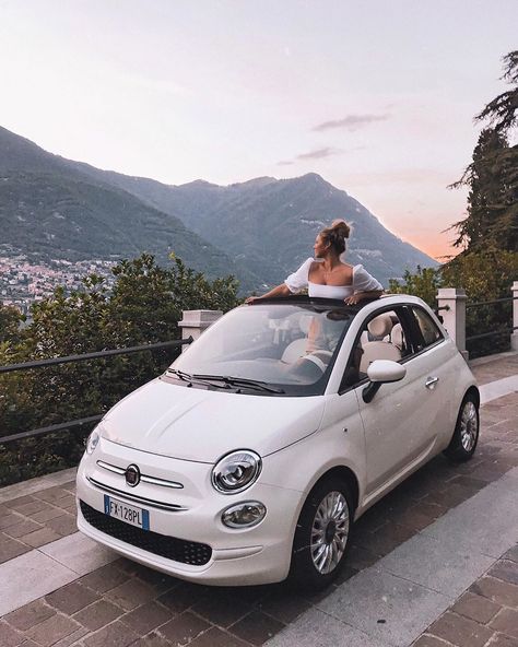 Alex Centomo on Instagram: “One of the happiest moments of my life: driving down the coast of Italy during sunset in a fiat convertible with my best friend 😭🥰 Bucket…” Fiat 500 White, Fiat 500 Cabrio, Alex Centomo, Fiat Cinquecento, Fiat 500c, Fiat Cars, First Cars, Car Goals, Kid Friendly Travel Destinations