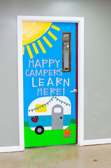 So I was excited to team up with @theduckbrand for their #duckbrandstickswitheducation campaign 📚 to create a back to school door using their duck tape! Anchor Ornaments, Footprint Turkey, Back To School 6th Grade, Camping Bulletin Boards, Kindergarten Door, School 6th Grade, Donut Craft, Classroom Door Ideas, Summer Door Decorations