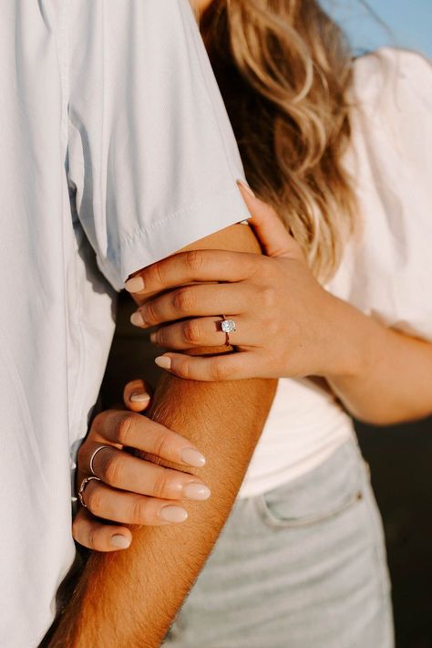 Photoshoot Ideas For Boyfriend, Engagement Photo Shoot Beach, Long Dress Beach, Engagement Pictures Beach, Engagement Shoots Poses, Shooting Couple, Engagement Announcement Photos, Creative Engagement Photo, Plum Island