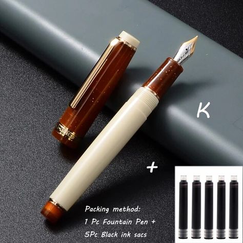 1pc Fountain Pen Wiht Ink Jinhao 82 Pen Acrylic Ink Pen With Spinner Gold Accessory F Nib Writing Smooth Business Offic - Fountain Pens - AliExpress Jinhao Fountain Pens, Sailor Fountain Pen, Pilot Vanishing Point Fountain Pen, Pelikan Fountain Pen, Luxury Fountain Pen, Gold Accessories, Fountain Pen, Pen And Ink, Pen