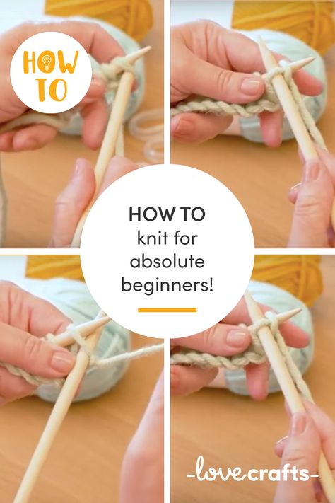 First Knitting Project, Knit Stitches For Beginners, Beginner Patterns, Knitting 101, Knitting Videos Tutorials, Knitting Basics, Beginner Knitting Patterns, Knitting Instructions, Beginner Knitting Projects