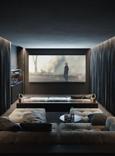 Amazing-Home-Theater-Designs Theatre Room Ideas, Small Home Theaters, Home Theater Room Design, Theater Room Design, Home Cinema Room, Home Theater Decor, At Home Movie Theater, Home Theater Rooms, Home Theater Design