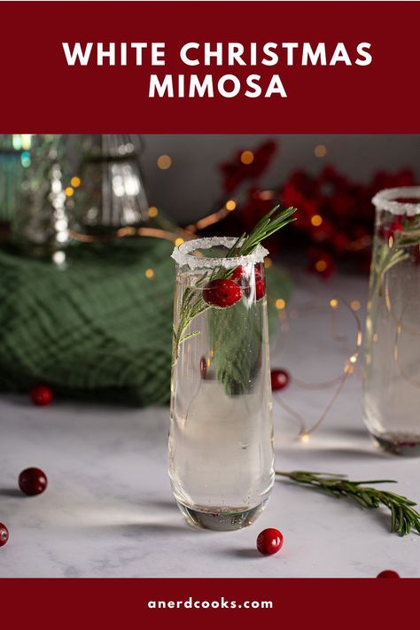 White Christmas Mimosa White Cranberry Juice, Christmas Buffet, Mimosa Recipe, Dreaming Of A White Christmas, Christmas Mimosa, A White Christmas, Festive Drinks, Stop Dreaming, Christmas Brunch