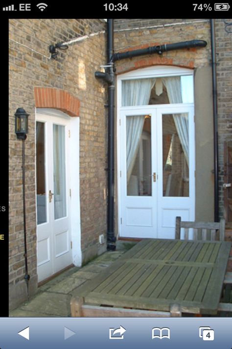 Back doors - victorian terrace Victorian Patio Doors, Cheap French Doors, Kitchen Door Designs, External French Doors, Victorian Front Doors, Terrace Living Room, Wood French Doors, Double Doors Interior, French Doors Exterior