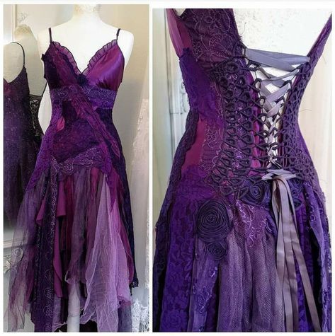 Wedding Dress Vintage Inspired, Steampunk Wedding Dress, Vintage Wedding Dress Boho, Wedding Dress Vintage, Purple Wedding Dress, Custom Made Dress, Boho Bridal Gowns, Made Dress, Prom Dress Inspiration