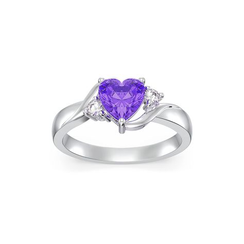 PRICES MAY VARY. 💜【Design Inspiration】💜The design of the February birthstone ring is inspired by the beautiful meaning of birthstones. The 12 months have corresponding birthstone colors, so everyone will have their own lucky birthstone, wear this birthstone ring and let it bring you health, luck and happiness. 💜【Amethyst Ring Size】💜Heart Birthstone Rings are available in sizes 4-8. The purple crystal is 7mm in diameter and is dazzling. Weight: 3g. 💜【925 Sterling Silver Material】💜Silver pur Sterling Silver Birthstone Ring, Birthstone Promise Rings, Promise Jewelry, Heart Promise Rings, Beautiful Meaning, Birthstone Rings, Purple Amethyst Ring, Name Ring, Birthstone Colors