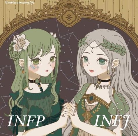 Infj Infp Ship, Entp X Infp Relationship Fanart, Infp Infj Fanart, Infj Fanart Girl, Infp Fanart Ship, Infp X Infj, Infp Girl, Infj Fanart, Infj Girl