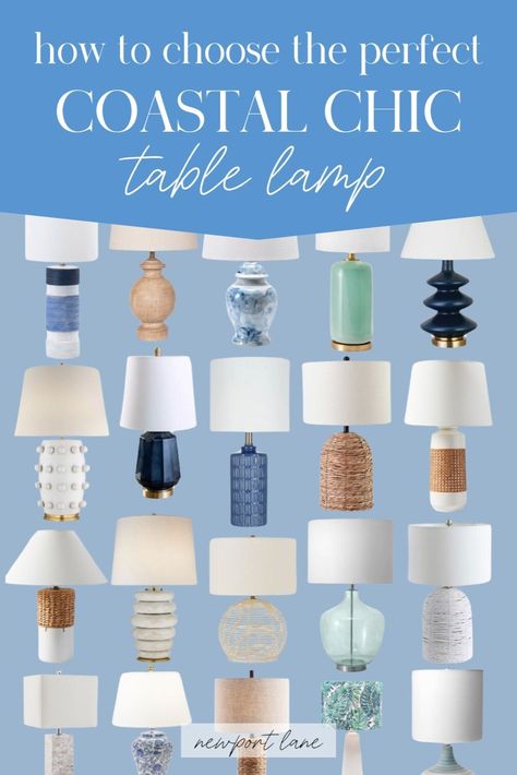 Illuminate your coastal interior with our guide on How to Choose The Perfect Table Lamp: Coastal Edition! Discover the best Room Lights to enhance your space and create a serene coastal ambiance. From stylish Room Lamp options to practical Living Room Lighting tips, find the ideal Table Lamp to complete your coastal-inspired decor. Coastal Bedside Table Lamps, Coastal Table Lamp, Coastal Lamps Living Room, Navy Lamps, Nightstand With Lamp, Soothing Room, Living Room End Table Lamps, Coastal Floor Lamps, Coastal Table Lamps