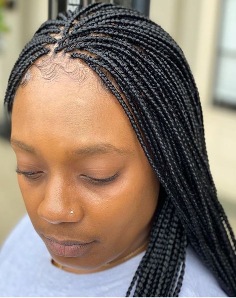 Small Traditional Box Braids, Big Knotless, Braided Updo Black Hair, Small Box Braids Hairstyles, Black Hair Protective Styles, Micro Braids Styles, Micro Braids Hairstyles, Feed Ins, Senegalese Twist Hairstyles