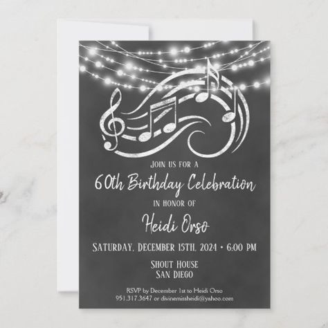 Music Birthday Invitation, Music Birthday Party, Music Theme Birthday, Graduation Invitations High School, Music Themed Parties, Retirement Invitations, Music Birthday, Party Places, Graduation Party Invitations