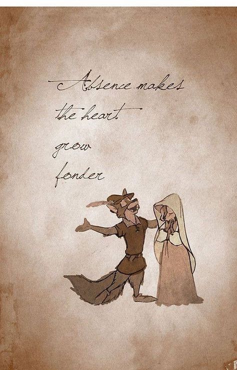 Robin Hood and Maid Marian: Absence makes the heart grow fonder. Disney Valentines Wallpaper, Robin Hood Quotes, Couple Valentines Day, Deco Disney, Robin Hood Disney, Disney Couple, Maid Marian, Disney Valentines, Disney Princess Quotes