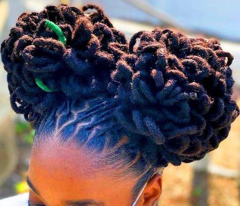 two bun loc pedals hairstyle Loc Pedals, Regular Hairstyles, Loc Crown, Lock Hairstyles, Locks Styles, Yellow Lipstick, Short Dreadlocks Styles, Dreads Styles For Women, Locs Styles