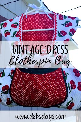 Deb's Days: Sew a Vintage Clothespin Bag Dress - Tutorial Tuesday Sew Peg Bag Free Pattern, Clothes Pin Bag Diy, Clothespin Bag Pattern Free, Clothes Pin Bag Pattern Free, Diy Clothespin Bag, Clothespin Holder, Peg Crafts, Peg Bags, Pin Bag