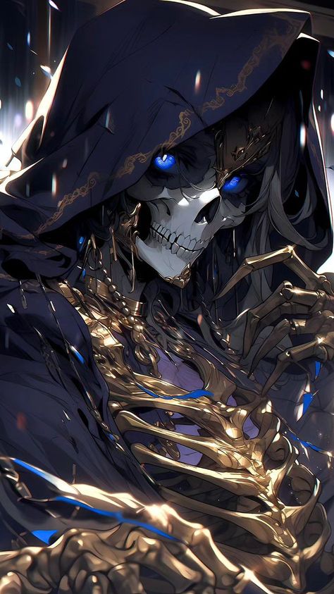 Anime Skeleton Guy, Skeleton Rpg, Skeleton Character Design, Anime Skeleton, Female Skeleton, Chinese Picture, Fantasy Demon, Dark Fantasy Artwork, Spirit Animal Art