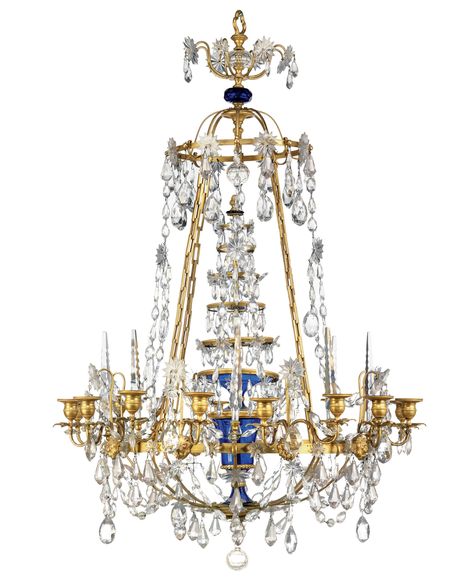 date unspecified A RUSSIAN ORMOLU AND BLUE GLASS SIXTEEN-LIGHT CHANDELIER LATE 19TH/EARLY 20TH CENTURY Price realised GBP 10,000 Hanging Light Lamp, Vintage Chandeliers, Russian Style, Antique Chandelier, Hanging Crystals, Chandelier Pendant, Beautiful Chandelier, Antique Lamps, Chandelier For Sale