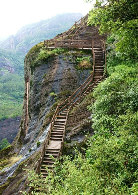 Wuyi Mountain. In the stone stairs photo was taken on;2011.6.8 , #Aff, #stone, #Mountain, #Wuyi, #photo, #stairs #ad Mountain Staircase, Natural Stairs, Mountain Stairs, Mountain Bridge, Minecraft Mountain Staircase, Steep Backyard, How To Draw Stairs, Chinese Mountains, Tree Tent