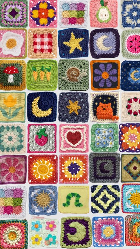 granny squares!! #grannysquares #crochet #knitting Grannysquares Crochet, Granny Squares, Crochet Knitting, Granny Square, Square, Knitting, Crochet