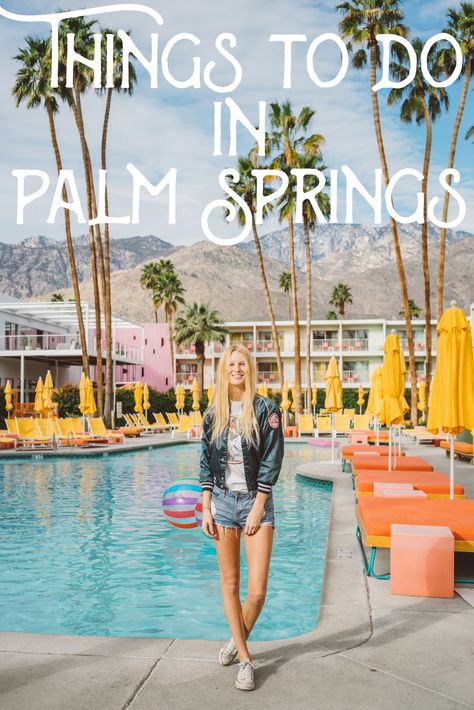 Explore one of the hottest travel destinations - Palm Springs! Here are travel tips and travel ideas on what to do and see in Palm Springs and the surrounding area of California. Palm Springs is a prime travel destination that you're sure to love with this guide to help you experience it like a local. Palm Springs Outfit Ideas, Palm Springs Map, 40th Birthday Celebration Ideas, Palm Springs Bach, Los Angeles Girl, Palm Springs Outfit, California Travel Guide, Girls Trips, Palm Spring