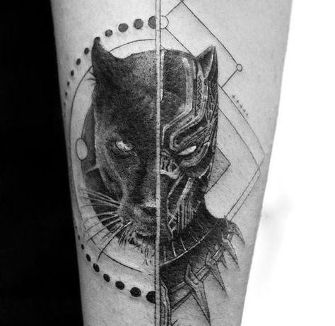 Small Black Panther Tattoo, Black Panther Tattoo Marvel, Panther Tattoos, Traditional Panther Tattoo, Black Panther Tattoo, Avengers Tattoo, Panther Tattoo, Marvel Tattoos, Skeleton Hand Tattoo