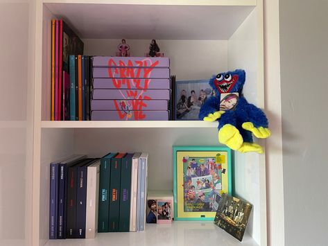 Kpop Album Collection Shelf, Itzy Album Collection, Album Collection Kpop, Enhypen Album Collection, Kpop Merch Collection, Kpop Album Collection, Albums Shelf, Album Shelf, Kpop Albums Shelf