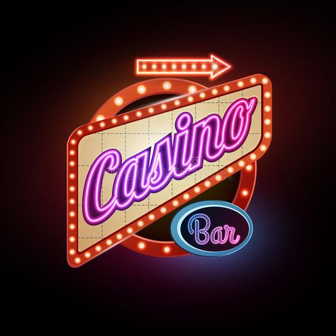 Neon Symbol, James Bond Party, Internet Cafe, Casino Logo, Neon Words, Billboard Signs, Neon Logo, Night Background, Letter Vector