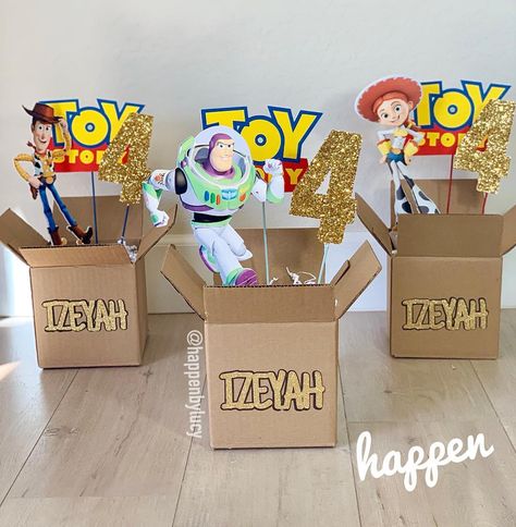 We are soooo close to the to the release date of Toy Story 4 on June 21st! Who else is going?!🙋🏻‍♀️⏰✨ ▫️ ▫️ #handmade #toystory #toystory4… Toy Story Table Centerpieces Diy, Boy Story Centerpieces, Toy Story Graduation Party, Toy Story Table Set Up, Toy Story Party Centerpieces, Centros De Mesa Toy Story Ideas, Toy Story Birthday Centerpieces, Toy Story Centerpieces Diy, Toy Story 1st Birthday Party