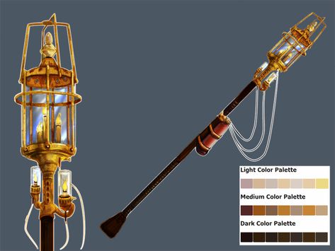 Lamp Concept Art, Lantern Staff, Props Design, Dark Color Palette, D D Items, Prop Design, It's Meant To Be, Art Tips, Dark Colors