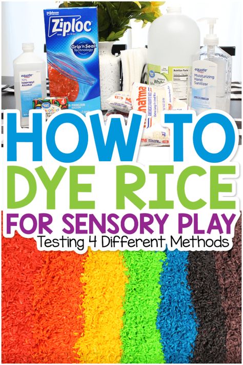 Dye Rice, Toddler Sensory Bins, Preschool Sensory, Sensory Tubs, Rainbow Rice, Colored Rice, Activities Ideas, Toddler Sensory, Sensory Boxes