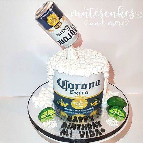 Modelo Beer Cake, 21st Birthday Beer Cake, Liquor Bouquet, Globe Cake, Birthday Beer Cake, Doctor Cake, Beer Cake, Cupcake Cake Designs, Fathers Day Cake