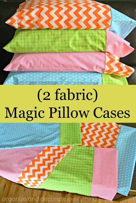 Magic Pillowcase, Sewing Pillow Cases, Magic Pillow, Pillow Cases Tutorials, Diy Sy, Pillow Cases Diy, Costura Diy, Beginner Sewing Projects Easy, Pillowcase Pattern