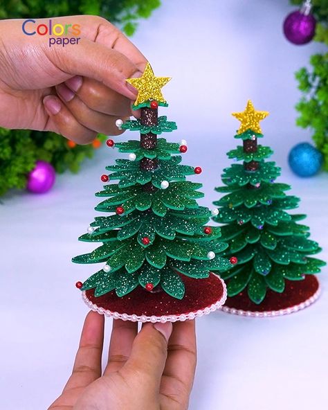 Diy Christmas Tree Ideas, Christmas Diy Sewing, Tree Ideas Christmas, Creative Christmas Crafts, Ideas Christmas Tree, Christmas Paper Crafts, Paper Christmas Tree, Christmas Tree Crafts, Diy Paper Crafts Decoration