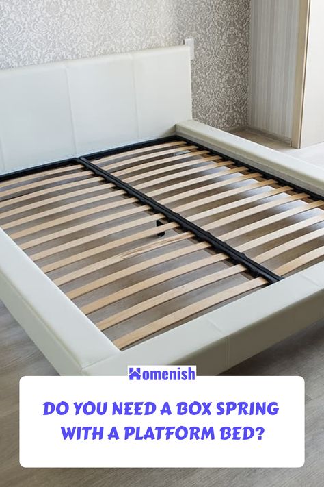 Platform beds are often sold without box springs, but that doesn't mean you can't use one. In fact, many people prefer to use a box spring with their platform bed. Box springs can provide extra support and comfort for your mattress, and they can also help to extend the life of your mattress. Bed With Box Spring, Ikea Bed Frames, Bed Box, Box Spring Cover, Home Design Magazines, Box Springs, Tiny House Community, Ikea Bed, Box Spring Bed