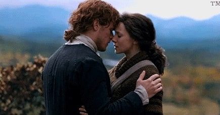 I turned in his arms, and rested my forehead against his, so our eyes were inches apart. His were a very deep blue, the same color as the… Foreheads Touching, In His Arms, Outlander, Deep Blue, Couple Photos, Turn Ons, Blue, Color, Instagram