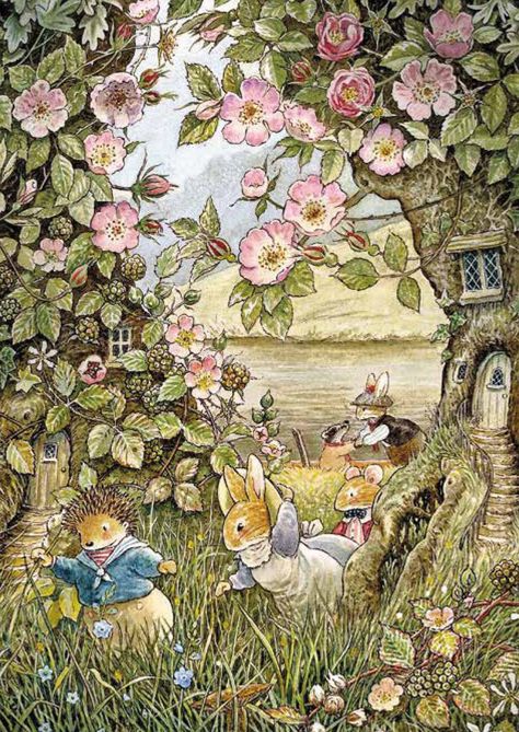 Foxwood Tales Nostalgic Greetings Cards * The Porch Fairies Brian Patterson, Brian Paterson, Foxwood Tales, Beatrix Potter Illustrations, Storybook Art, Fairytale Art, Beatrix Potter, Childrens Illustrations, Children's Book Illustration