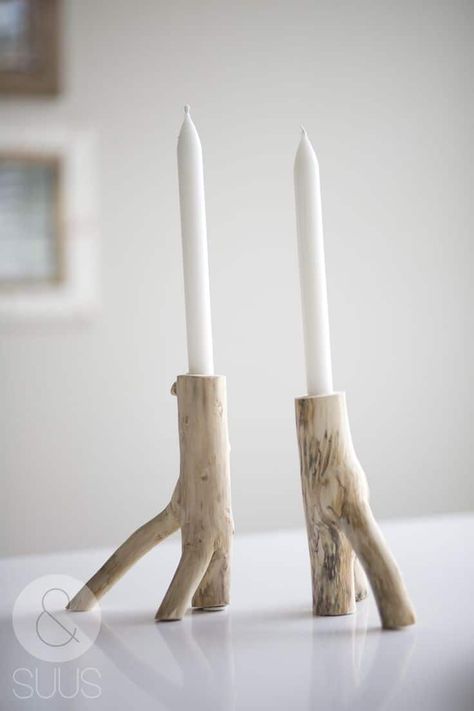 Candleholder Centerpieces, Wood Candle Sticks, Diy Simple, Wooden Candle Holders, Wooden Candles, Wood Candles, Diy Candles, Wooden Diy, Lumber