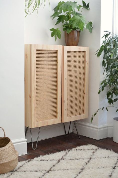 Don't KonMari Your Space Until You've Seen These 9 Storage DIYs Using IKEA Decor | Hunker Hejne Ikea Hack, Hejne Ikea, Ikea Ivar Cabinet, Diy Muebles Ideas, Ikea Ivar, Farmhouse Side Table, Cane Furniture, Diy Interior, Ikea Diy