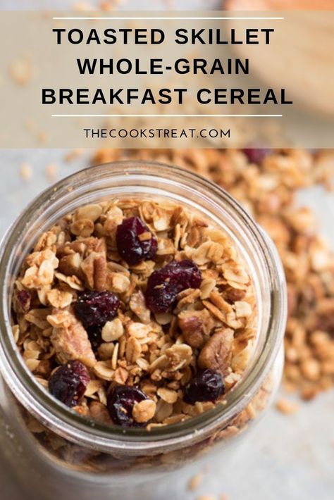 Healthy Cereal Breakfast, Gf Breakfast, Toasted Oats, Whole Grain Cereals, Oat Cereal, Soy Free Recipes, Healthy Cereal, Granola Recipe, Treat Recipes