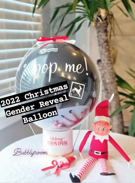 Gender Reveal Balloon Pop, Sibling Gender Reveal, Elf Is Back, Gender Reveal Outfit, Simple Gender Reveal, Christmas Gender Reveal, Creative Gender Reveals, Baby Gender Reveal Party Decorations, Gender Reveal Photos