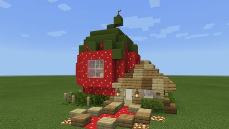 Rumah Minecraft Sederhana, Strawberry Shortcakes, Bangunan Minecraft, Minecraft Farm, Minecraft Cottage, Minecraft House Tutorials, Easy Minecraft Houses, Cool Minecraft Creations, Minecraft Room