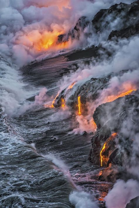 Awesome Photography, Lava Flow, Oahu Hawaii, Natural Phenomena, Scenic Views, Natural Disasters, Phone Wallpapers, Oahu, 그림 그리기